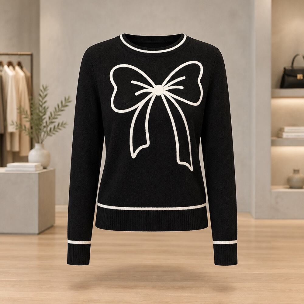 Isaac Mizrahi Bow Front Knit Sweater | NWOT (No Size Tag)